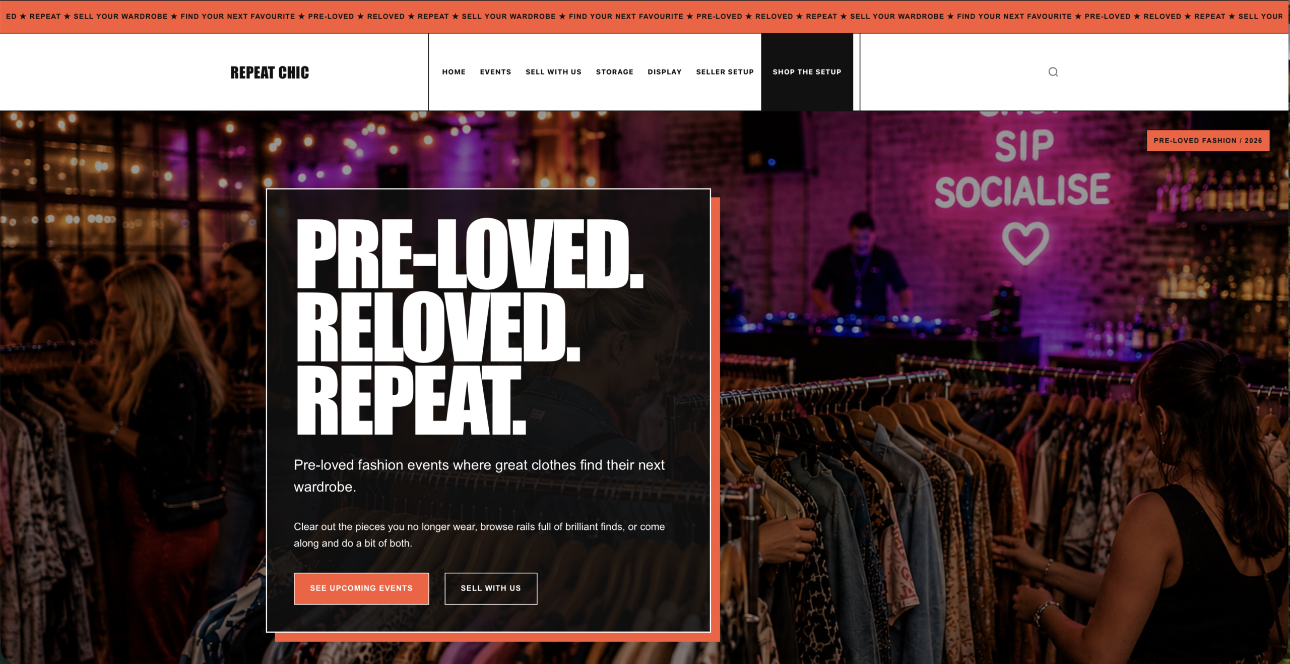 Repeat Chic website homepage